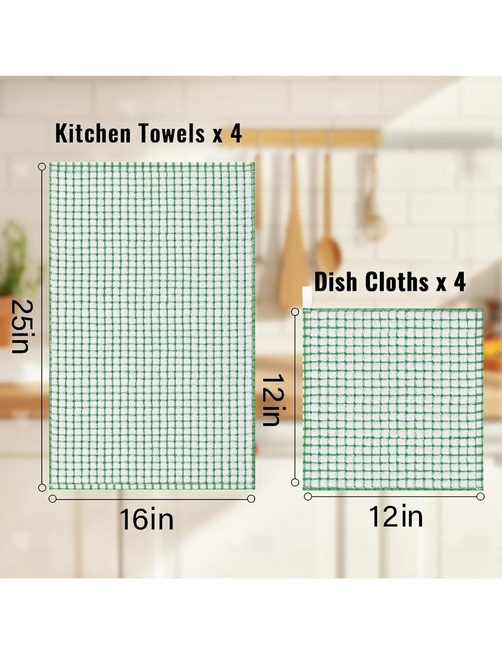 Kitchen & Bath Checkered Cotton Dishcloths - Assorted Pastel Colors